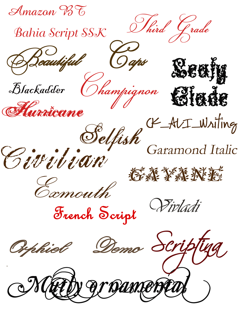 Tattoo Fonts For Names