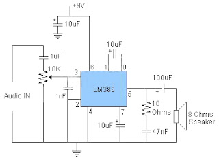  LM386 amplifier circuit diagram