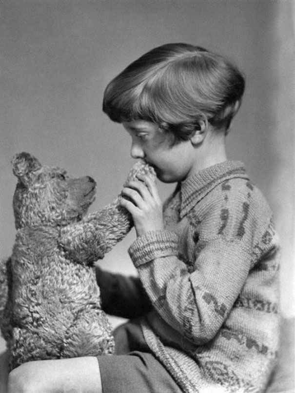 The real Winnie the Pooh and Christopher Robin, ca. 1927 The real Winnie the Pooh and Christopher Robin, ca. 1927