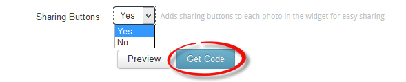 instagram sharing buttons