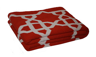 Moorish Pattern Orange Blanket
