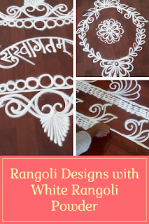 Simple But Attractive Rangoli Designs With Only White Rangoli Powder