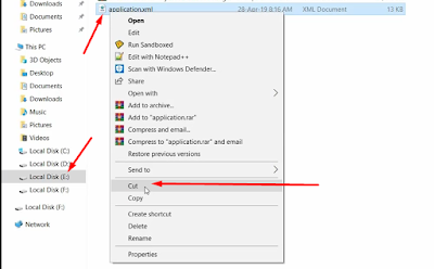 Now Cut application.xml