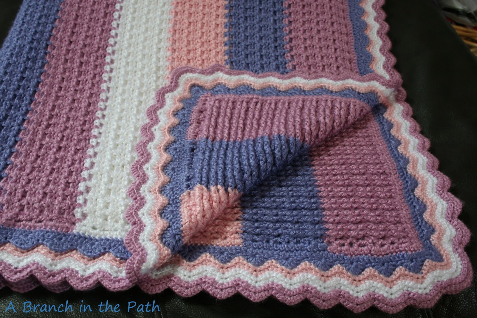 A Branch in the Path Waffle Stitch Baby Blanket