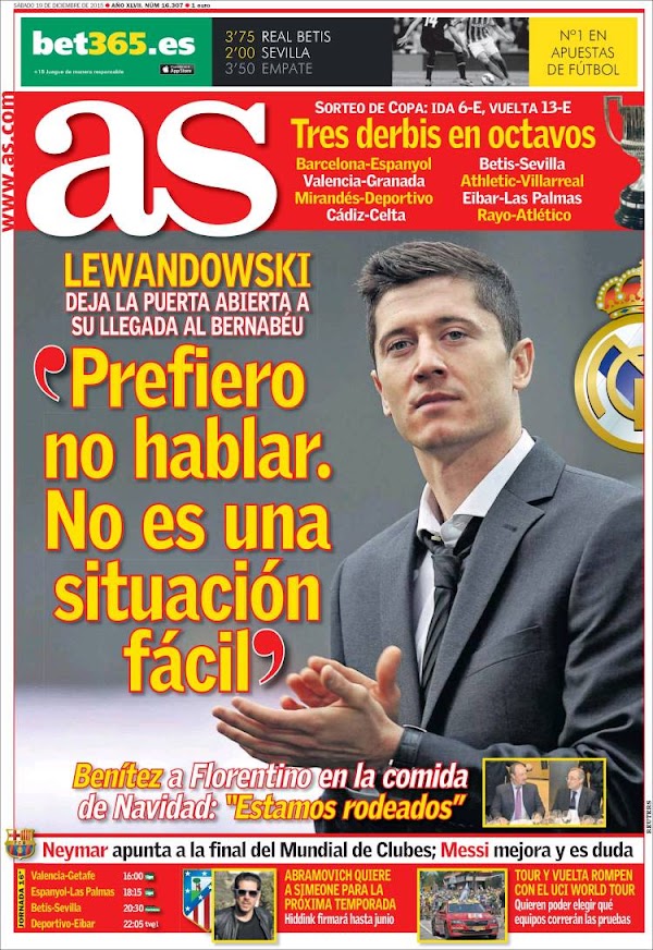 Lewandowski, AS: "Prefiero no hablar. No es una situación fácil"