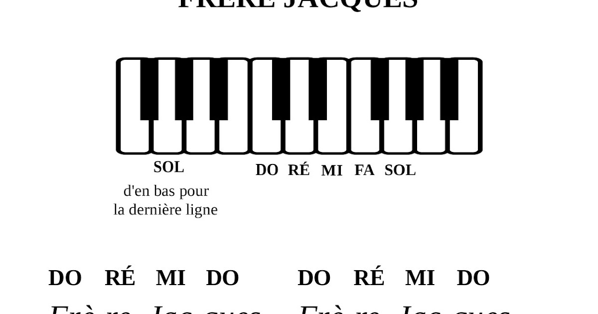 Partition piano frere Jacques, facile et gratuite - Éditions Mélopie