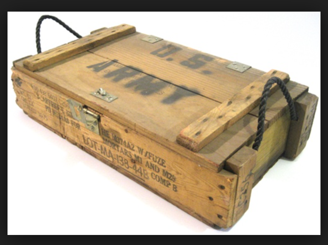 Let's Talk Wood Ammocrate Wine box