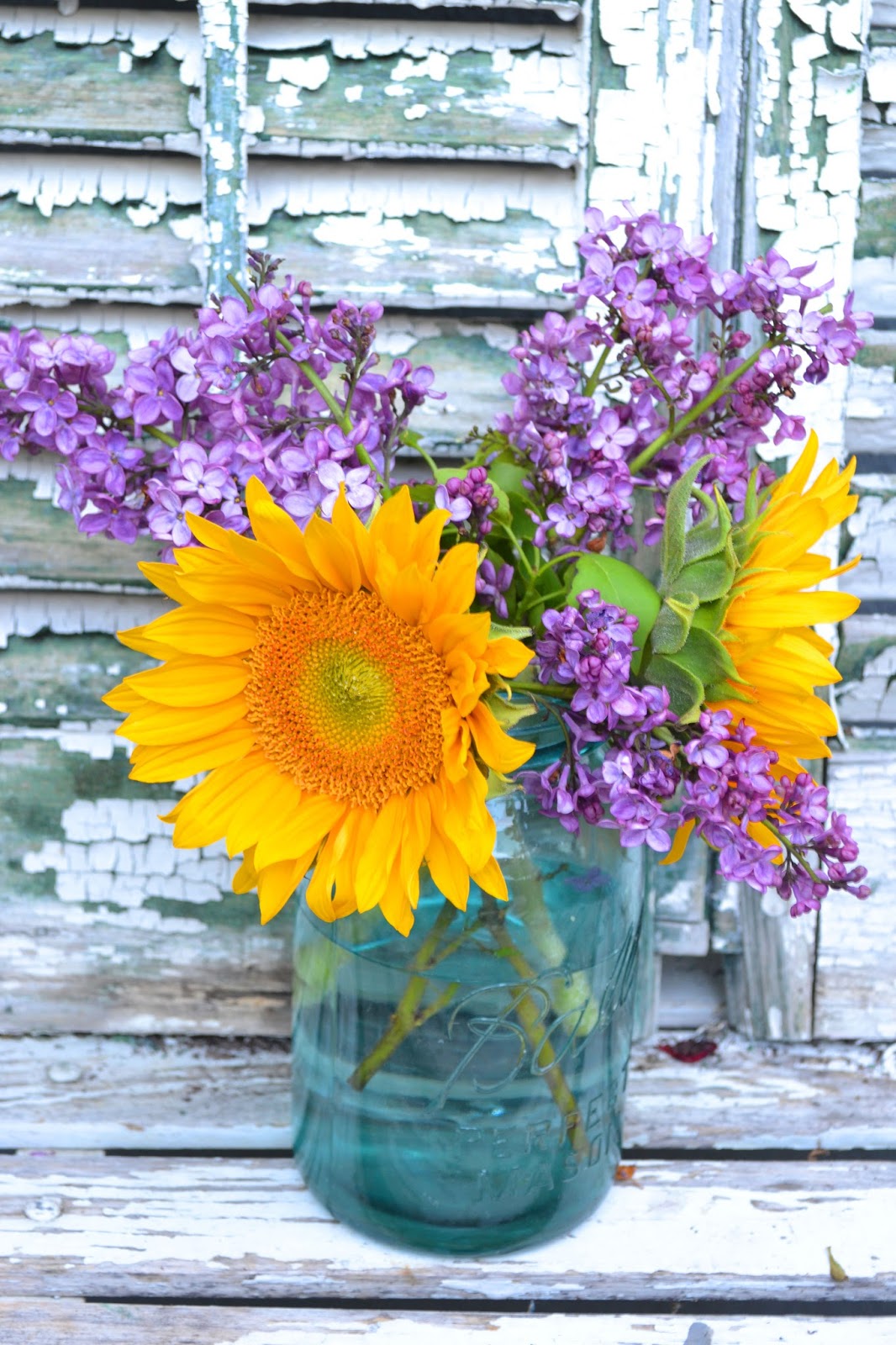 My Painted Garden Painting Lilacs and Sunflowers