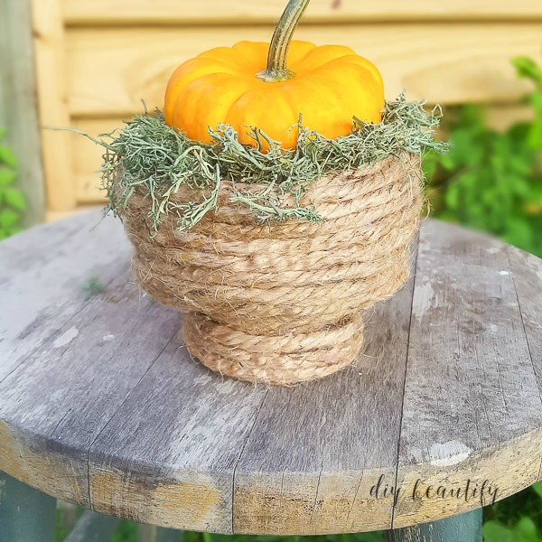 How to make a Pedestal Rope Bowl (using just 2 items) DIY beautify