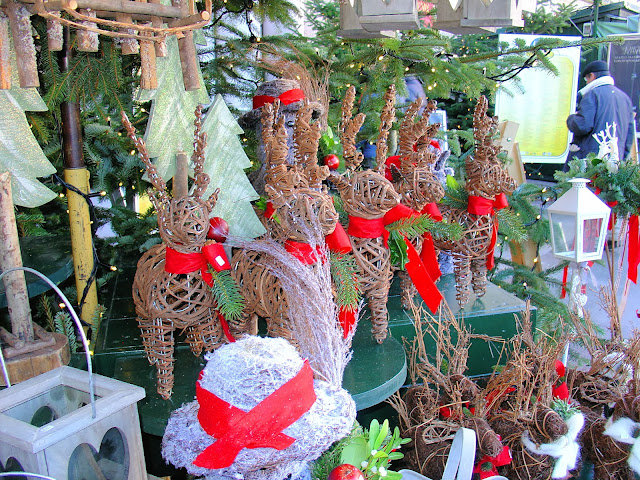 Some of the wonderfully vibrant Christmas gifts at the Salzburg market.