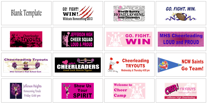 Cheer leading banner templates