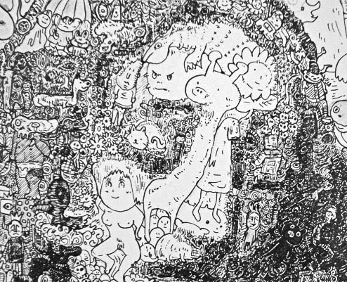 doodle illustrated Last Supper by Saga Kikeita (detail)