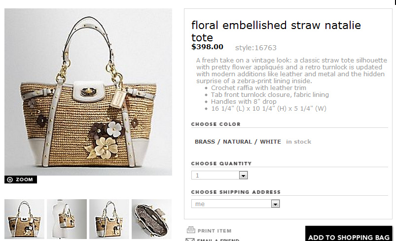 Shopping With Ayu: COACH Floral Embellished Straw Natalie Tote Style 16763