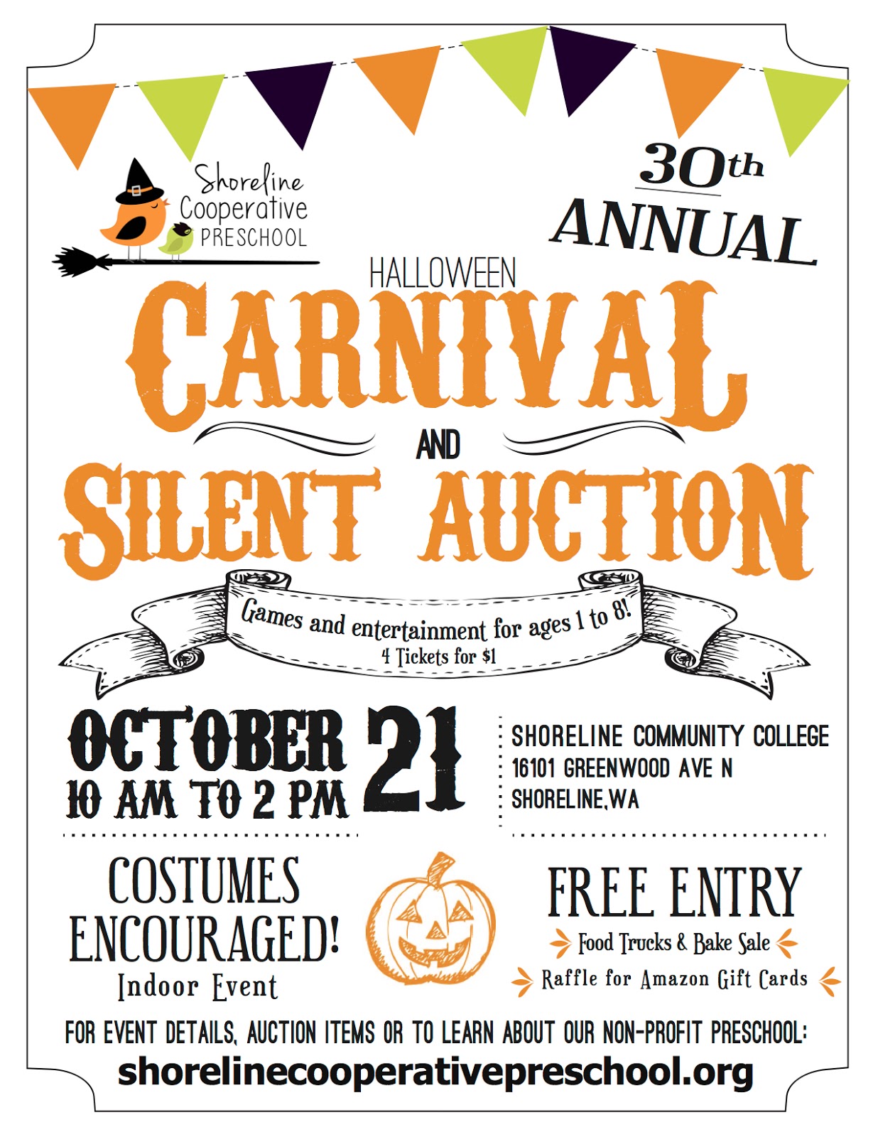 shoreline area news 30th annual halloween carnival and silent halloween bake sale flyers
