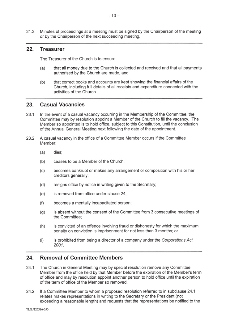 Constitution of The Congregation of the Enmore Spiritualist Church Incorporated