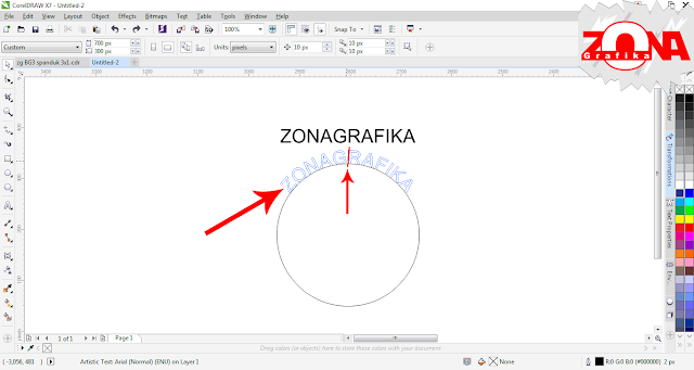 Cara Membuat Tulisan Melingkar dengan Corel Draw X7 Cara Membuat Tulisan Melingkar dengan Corel Draw X7