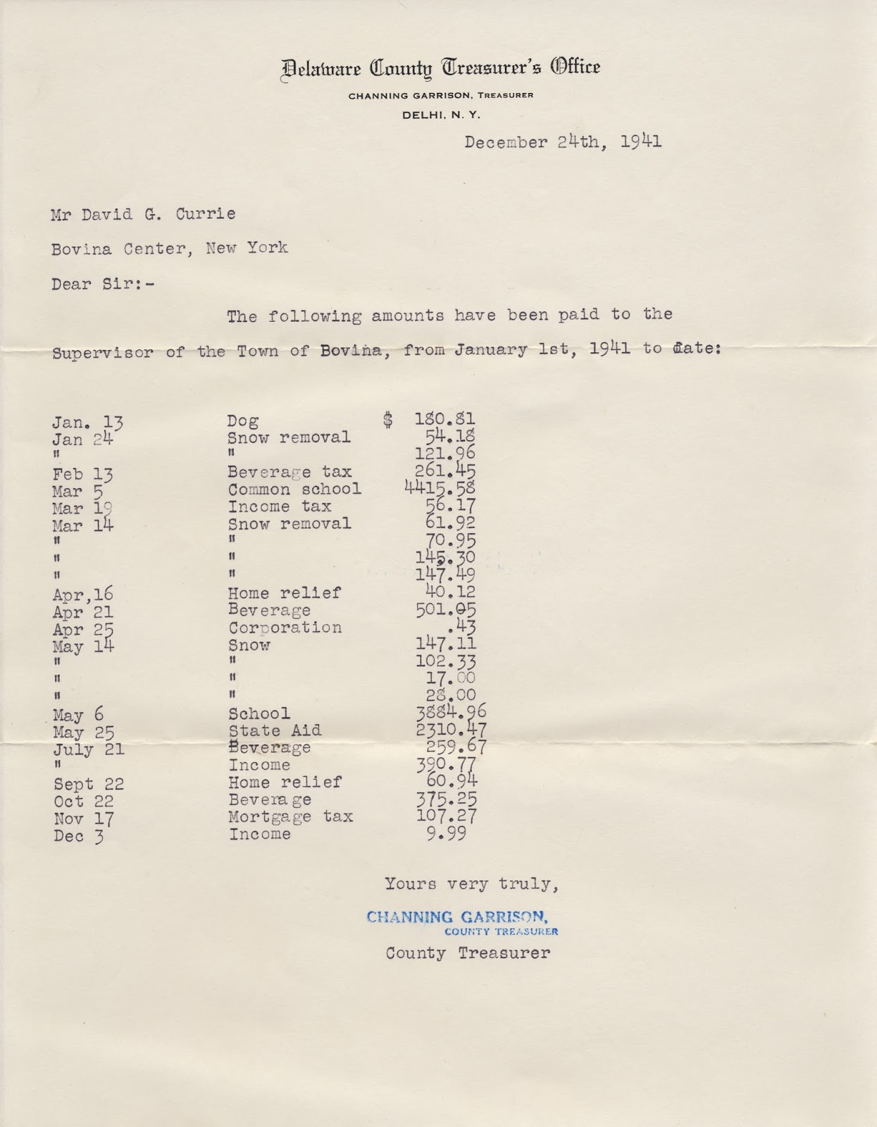 Bovina (NY) History 2016