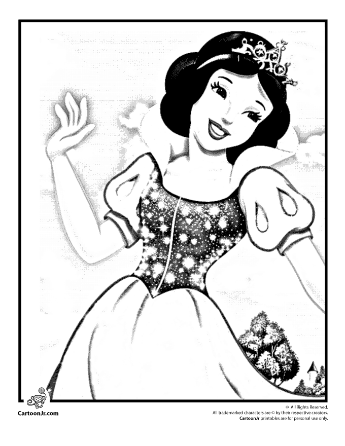 Snow White Coloring Pages From Disney Princess Cartoon