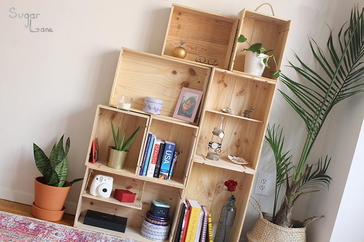 DIY Decor Wine Crates Shelf SUGAR LANE
