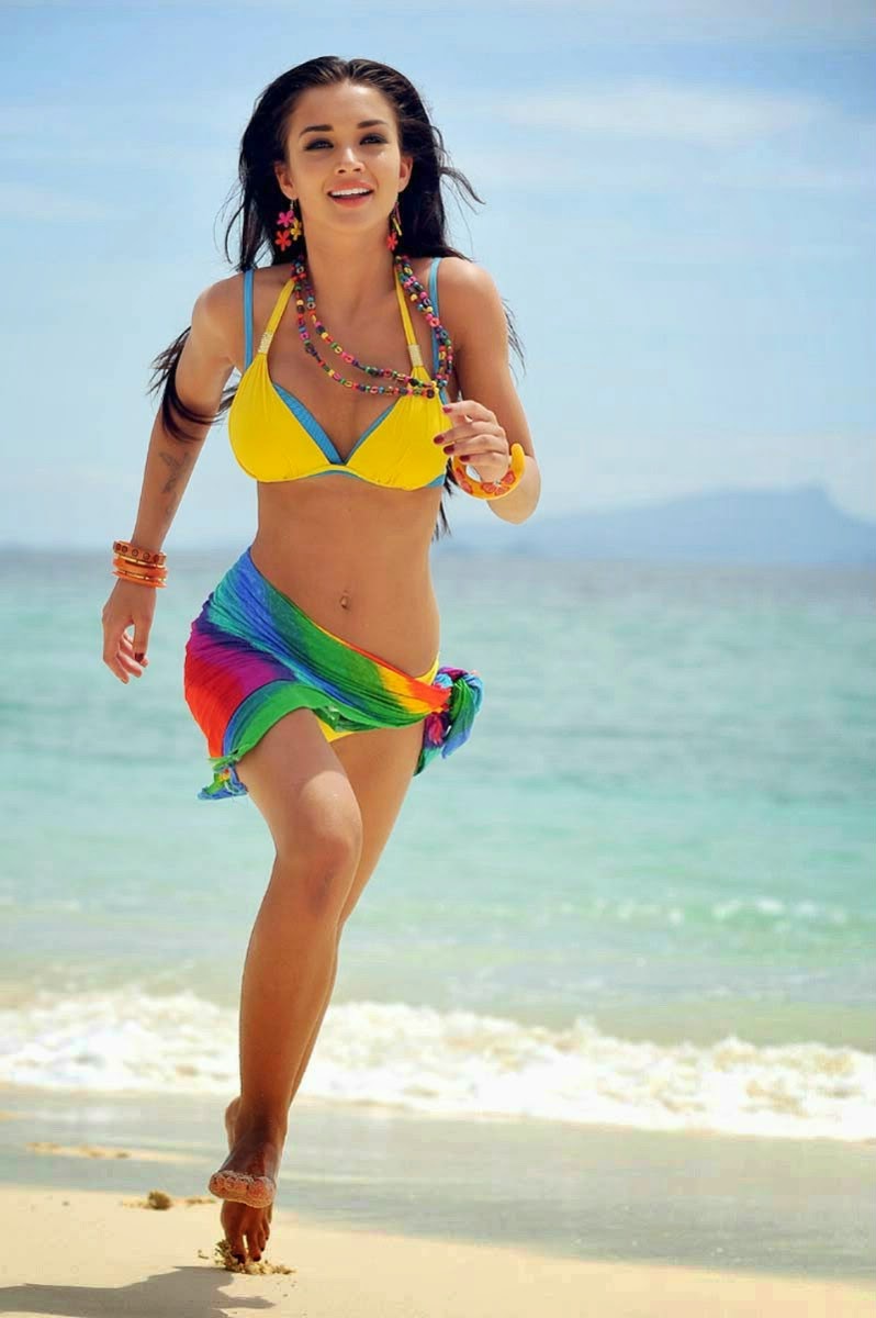 Amy Jackson in Yellow Bikini