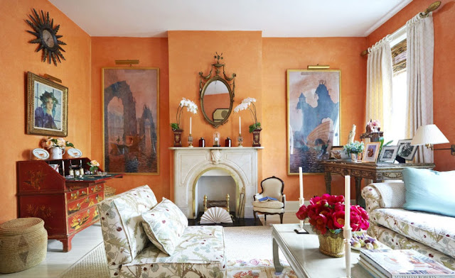 Bright Orange Living Room Design Ideas