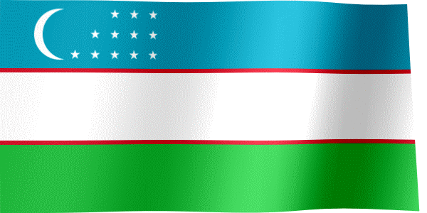 Waving Flag of Uzbekistan (Animated Gif)