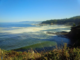 A bay in America with the sun shining on the water