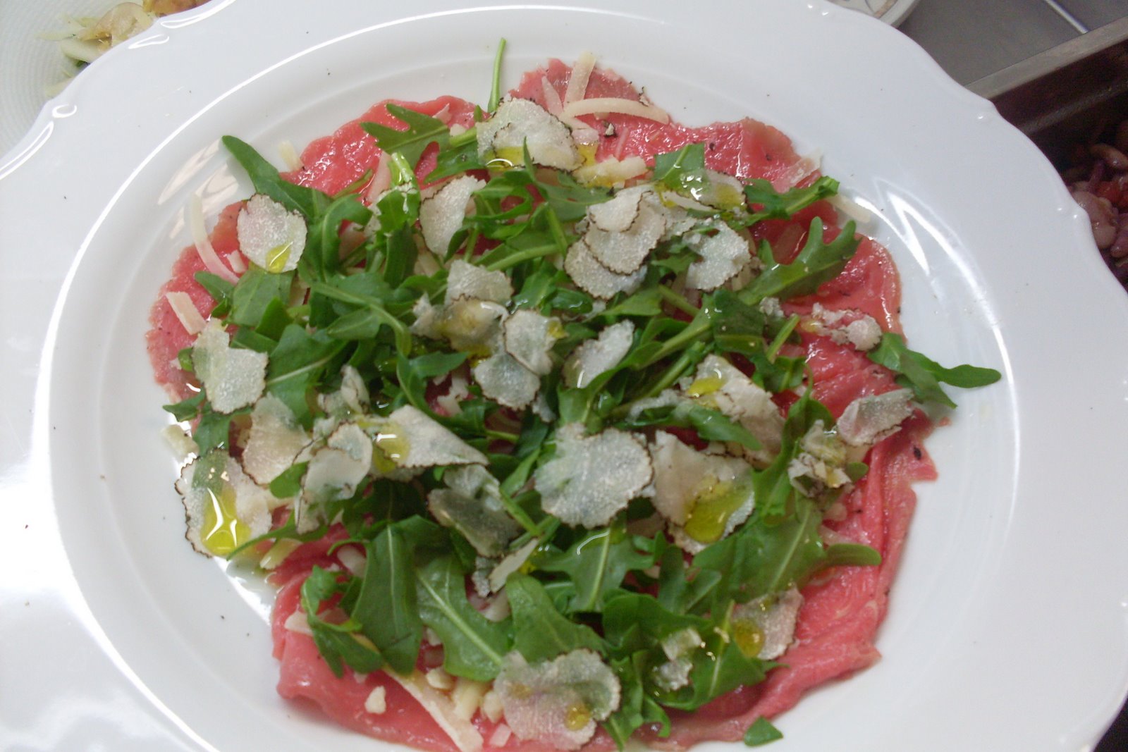 arte cucina' CARPACCIO DI MANZO TARTUFO RUCOLA E GRANA