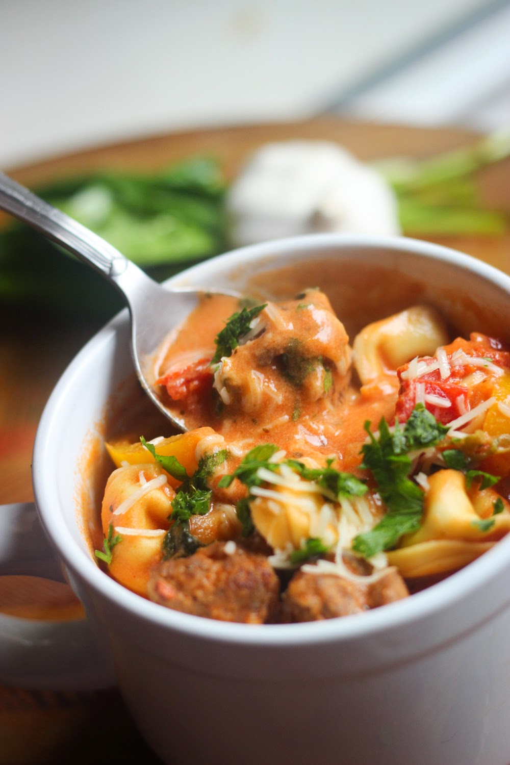Diddles and Dumplings: Creamy Tomato, Sausage & Tortellini Soup