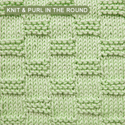 By alternating between knitting and purling in each round, the fabric is created in-the-round with no need to turn the work.