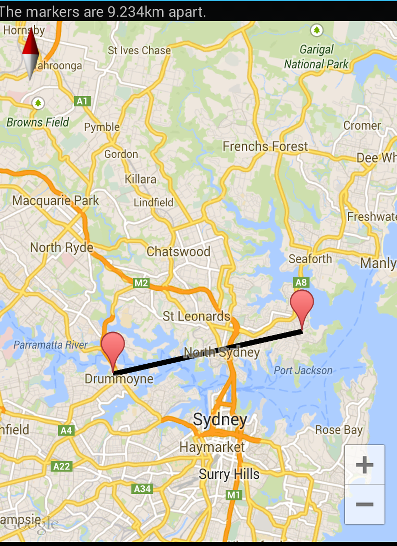Map Show Distance Between Two Points - State Coastal Towns Map