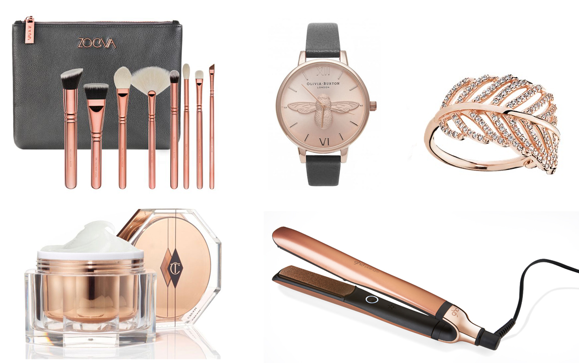 The Ultimate Rose Gold Gift Guide, Katie Kirk Loves, Rose Gold, Gift Guide, Gift Ideas, Christmas Gifts, Rose Gold Gifts, Rose Gold Beauty, Rose Gold Accessories, Beauty Gifts