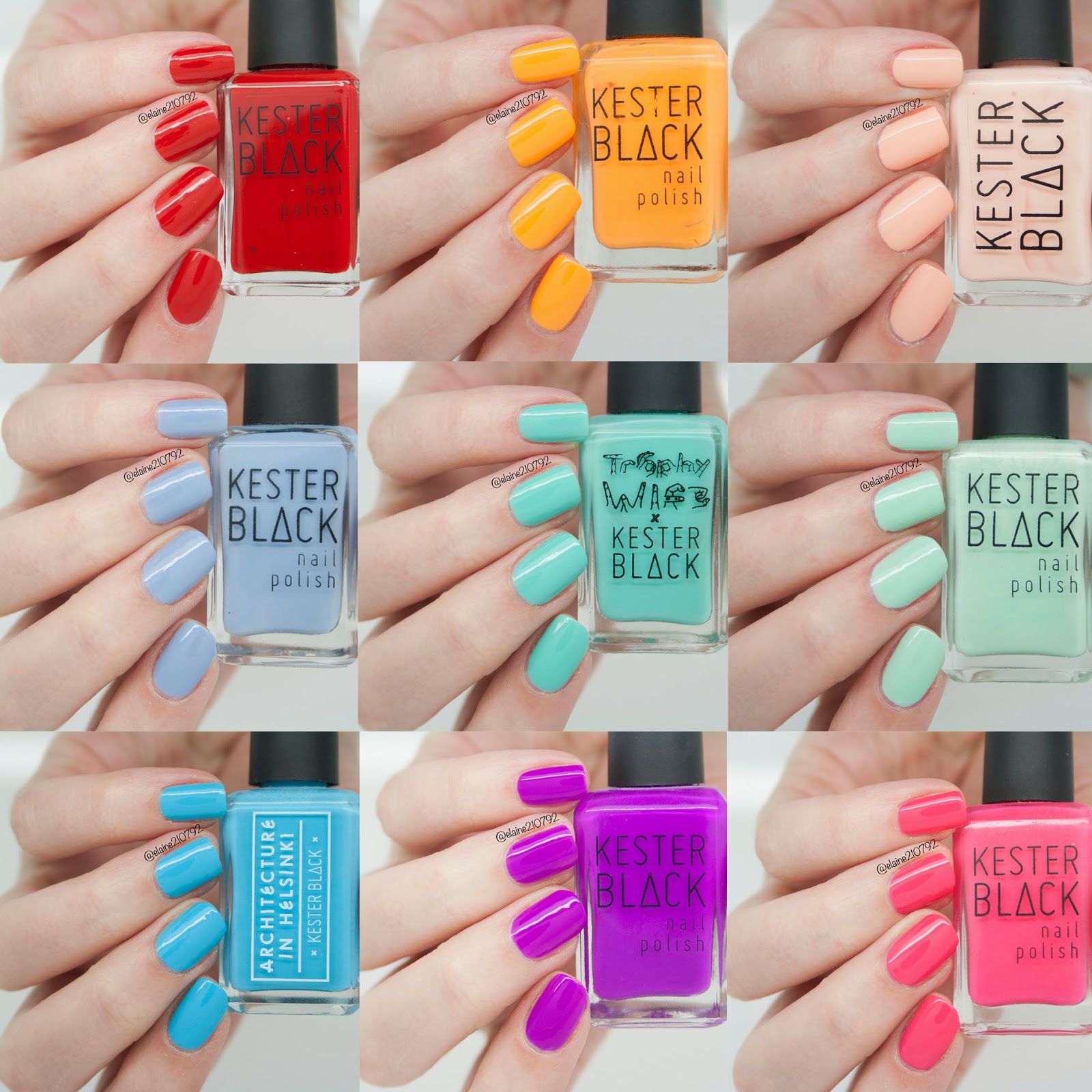 Elaine Nails Kester Black Review & Swatches (part 1)