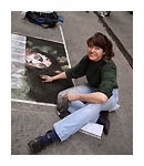 Kelly street painting Caravaggio recreate masterpieces, Caravaggio Art, street painting, Book: My Life as a Street Painter in Florence, Italy