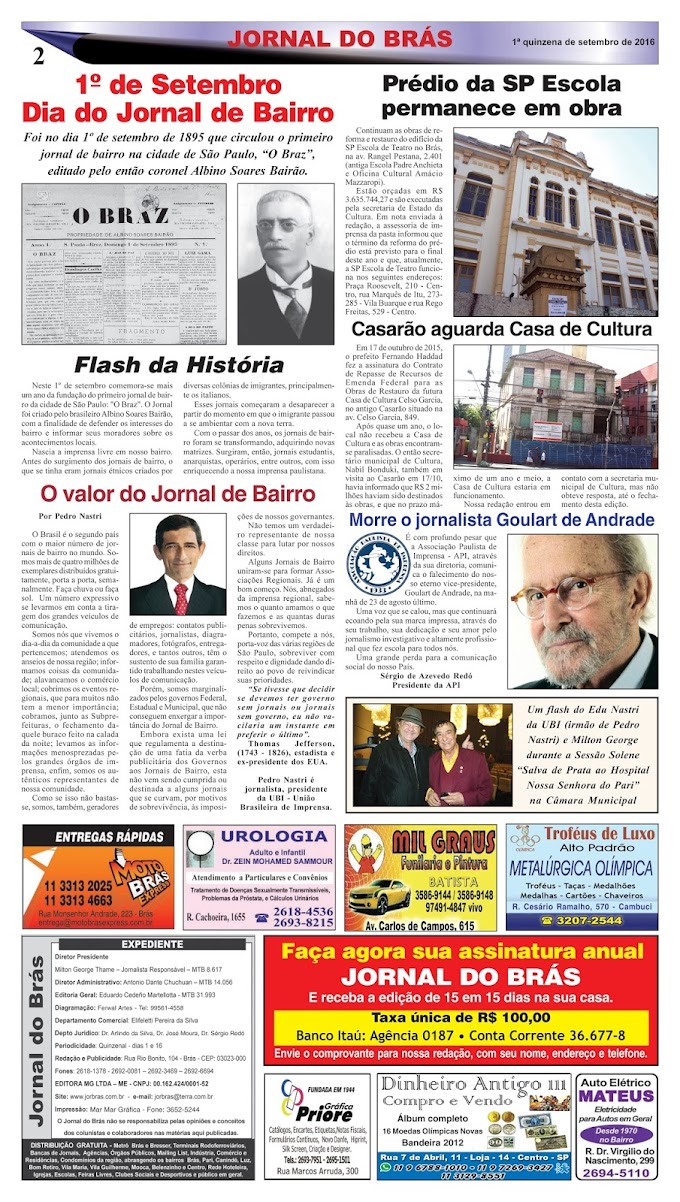 Destaques da Ed. 302 - Jornal do Brás