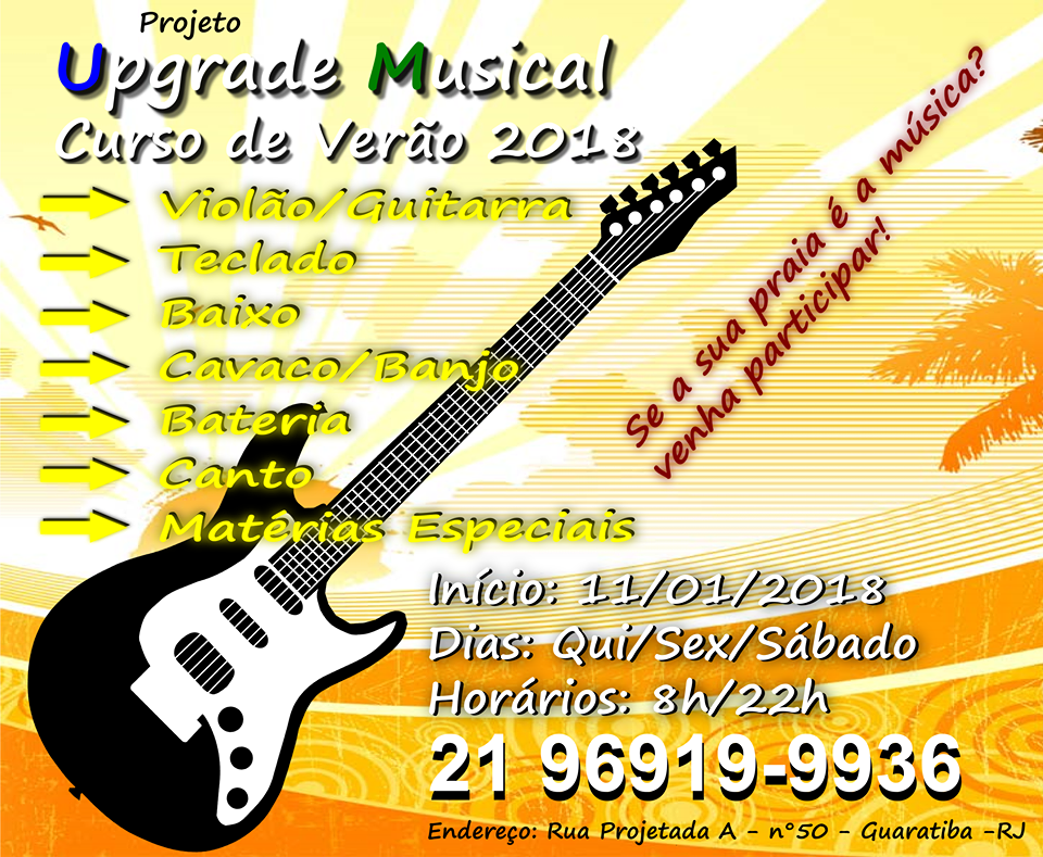 Aulas de música - Aulas de Violão, Guitarra,Teclado, Baixo, Cavaco