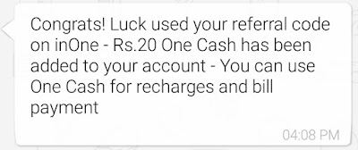 inone App Recharge Proof