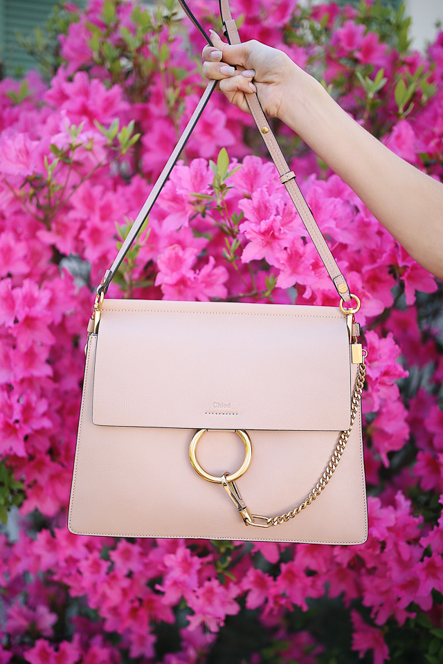 Chloe Faye Goatskin Leather Shoulder bag in "biscotti beige"