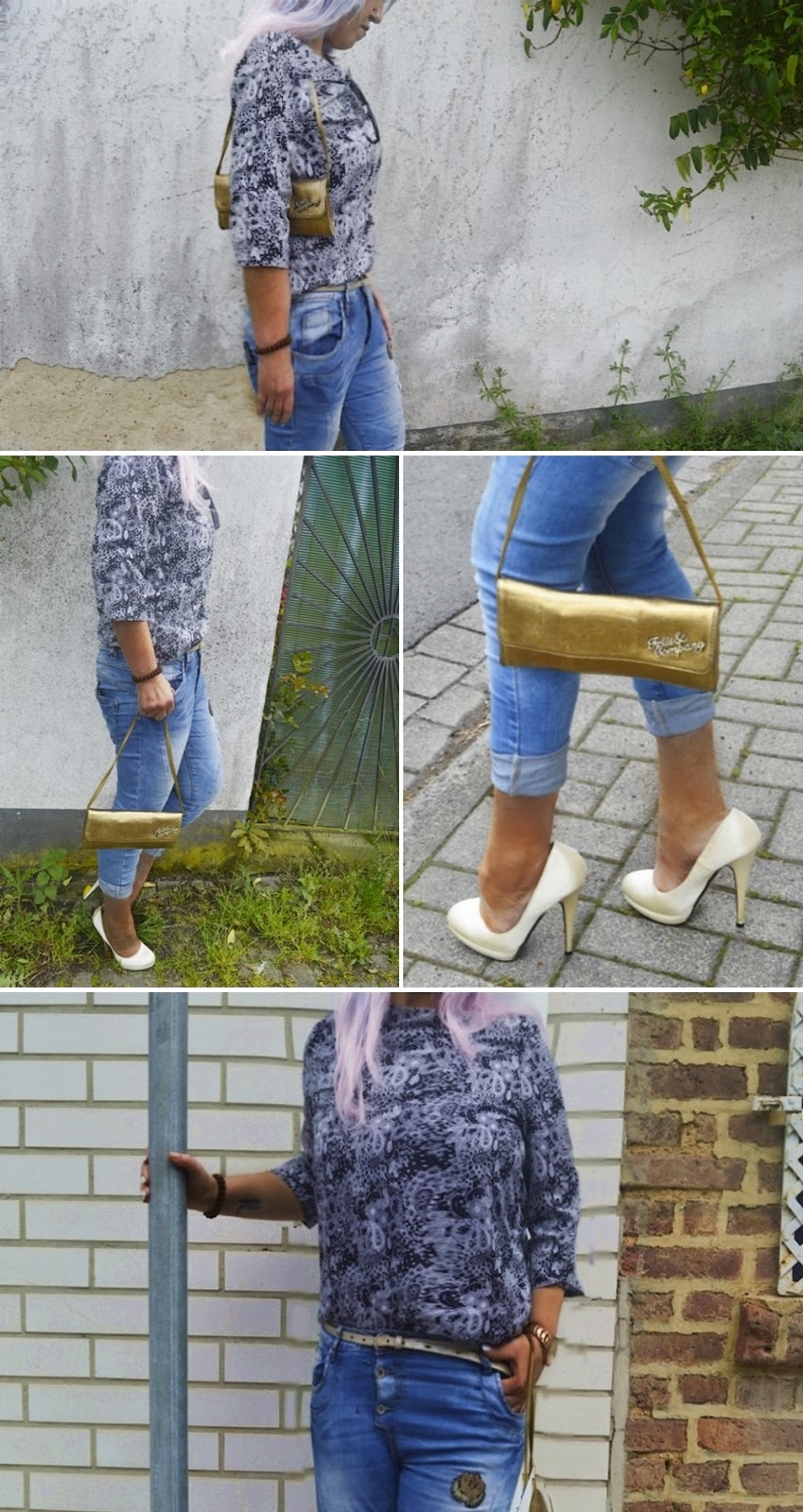 Paisley Print and Blue Denim Outfit Photos 