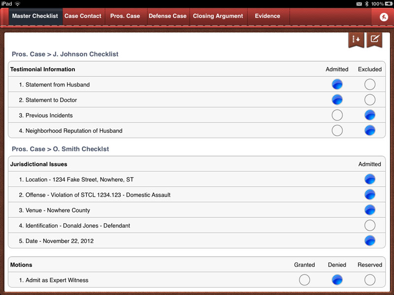 Family Law Lawyer Tech & Practice Very Impressive iPad Trial App