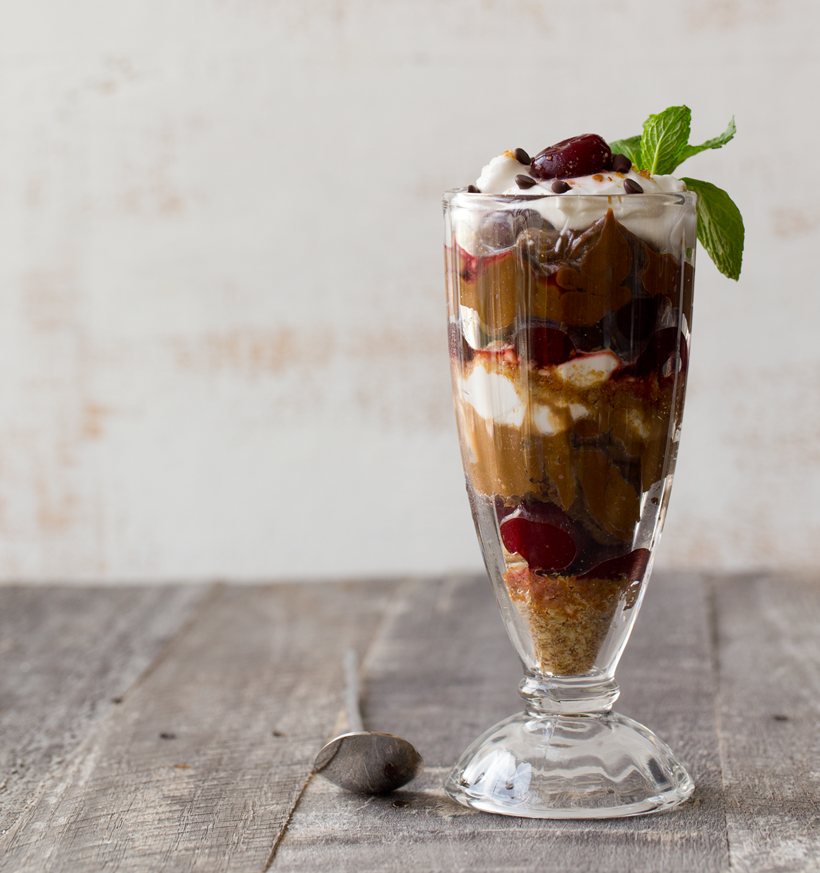 Vegan Chocolate Cherry Pudding Parfait