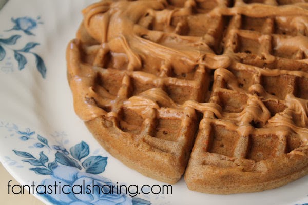 Carrot Cake Waffles with Cinnamon Caramel Frosting | Indulge a little for this sinfully sweet breakfast!