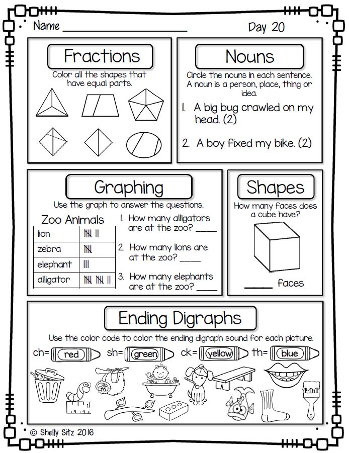 Smiling and Shining in Second Grade: Morning Work for First Grade