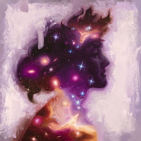 As belas pinturas de mulheres com toques surreais, poéticos e de fantasia de Rob Rey Rob Rey deviantart pinturas a óleo retratos fantasia surrealismo mulheres planetas espaço deusas beleza