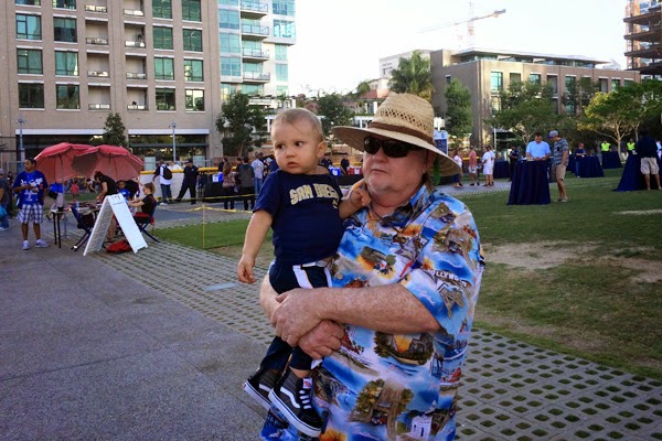 Reef and his Opa enjoyed all the happenings at Petco Park. - Oma Loves U!