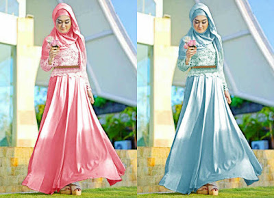 Contoh Gaun Pesta Brokat Muslim Modern Terbaru Contoh Gaun Pesta Brokat Muslim Modern Terbaru