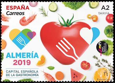 Filatelia - Almería - Capital española de la Gastronomía 2019