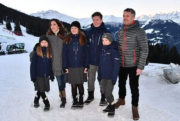 Prince Christian, Princess Isabella, Prince Vincent and Princess Josephine in Verbier