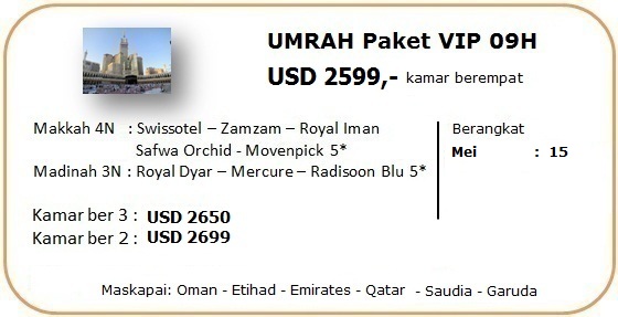 Paket Umroh Mei 2017 VIP
