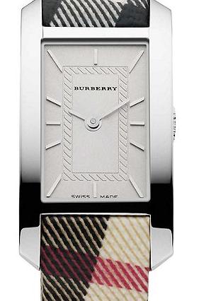 burberry rectangular check strap watch